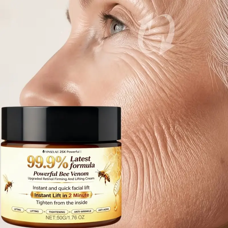 25X Powerful Bee Venom Retinol Face Cream – 2-Minute Instant Lifting & Tightening Treatment, Anti-Wrinkle Firming Moisturizer, Restores Youthful Contour, 50g