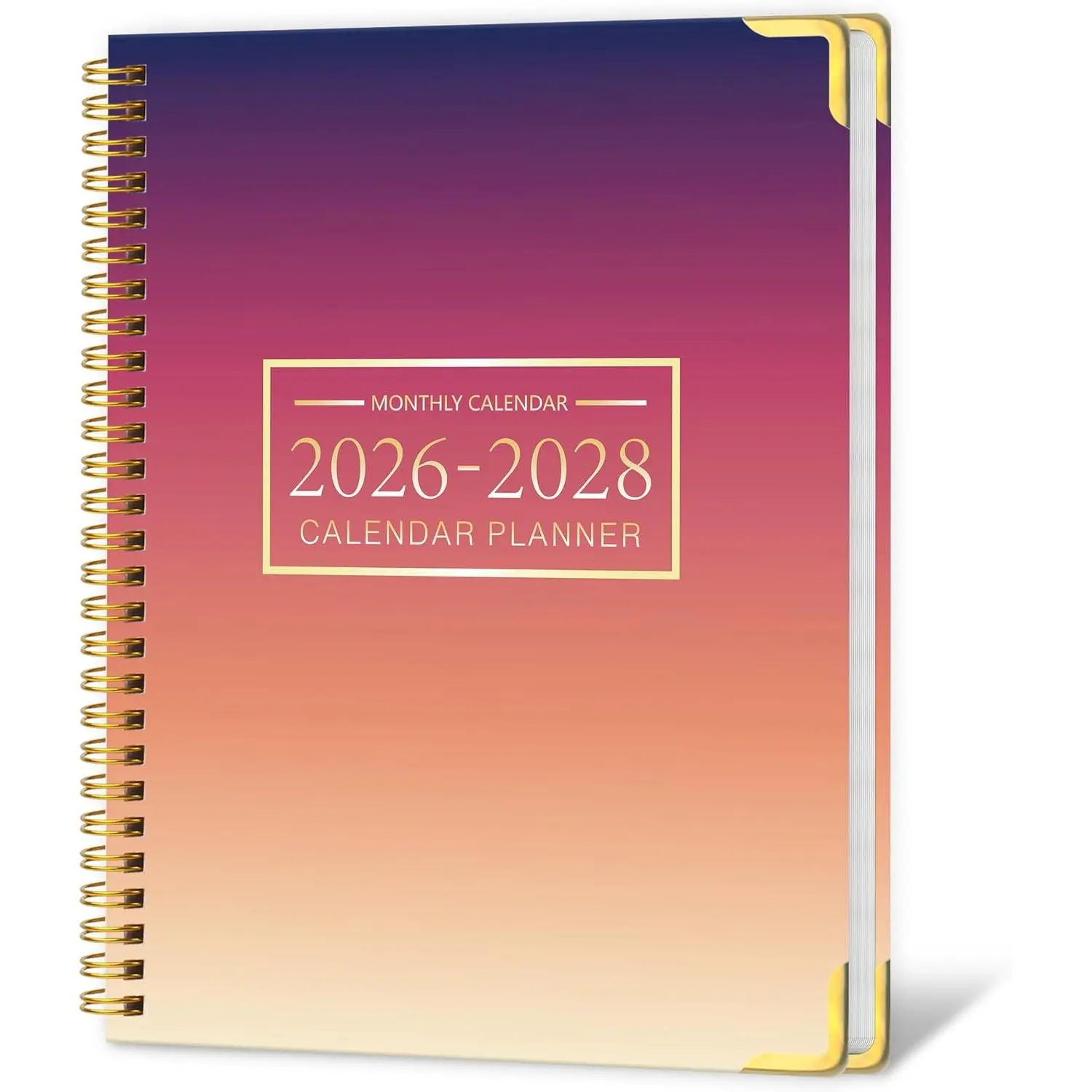 Monthly Planner 2026-2028, 2026 Calendar 36 Months Planner, Jan. 2026 - Dec. 2028, 8.5" x 11",Hard PVC Cover with Spiral Bound,  for School & Office for Women & Men - Gradient