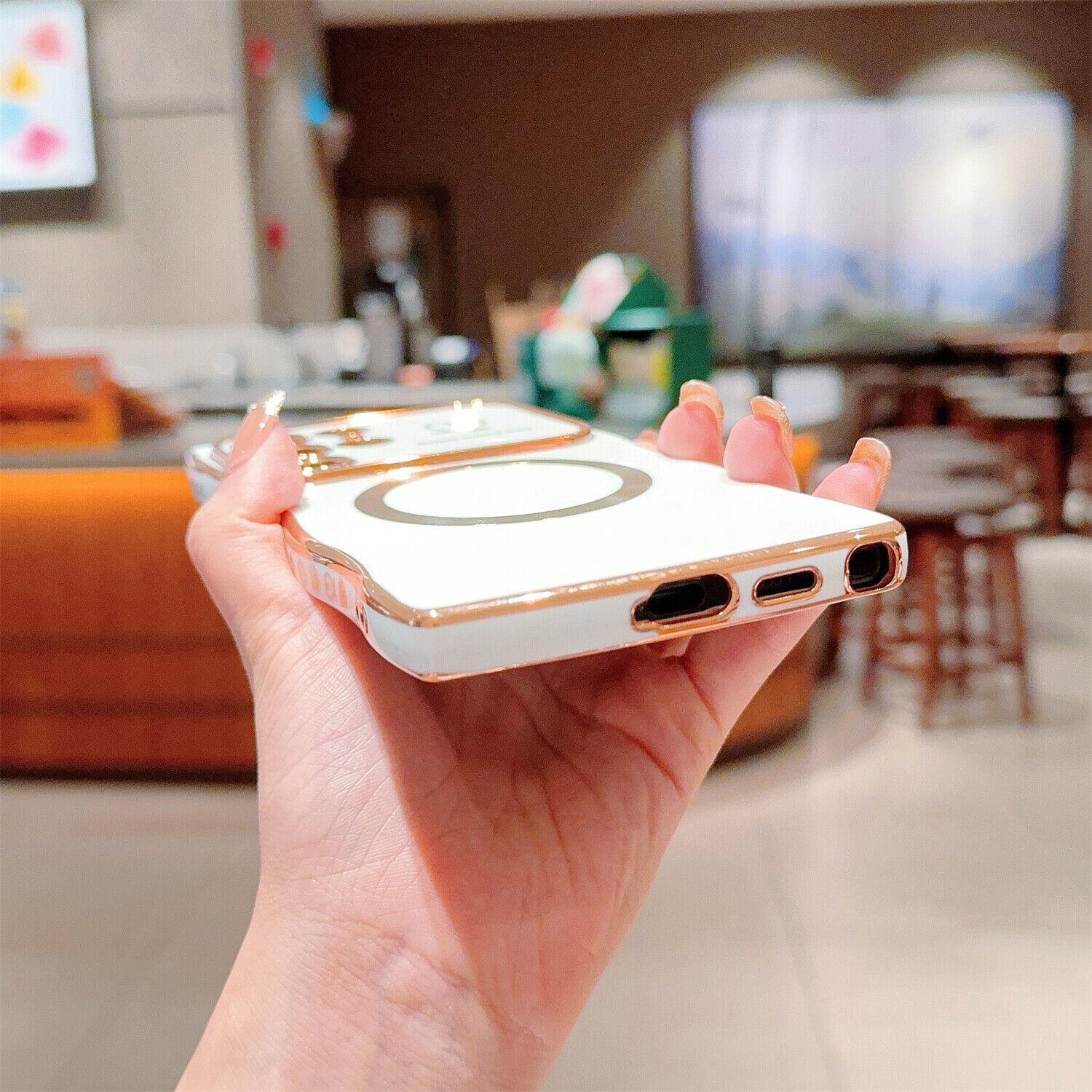 OREKROY【Free.ship】Magnetic Case for Samsung S25 Ultra Plus S24 S23 S22 ,Soft Wave Frame Curly Shape Cute Love Heart Plating Phone Case with Raised Camera Lens Protection,Compatible with MagSafe Wireless Charging, Shockproof Back Cover for Women Girls OREKROY【Free.ship】Magnetic Case for Samsung S25 Ultra Plus S24 S23 S22 ,Soft Wave Frame Curly Shape Cute Love Heart Plating Phone Case with Raised Camera Lens Protection,Compatible with MagSafe Wireless Charging, Shockproof Back Cover for Women Girls