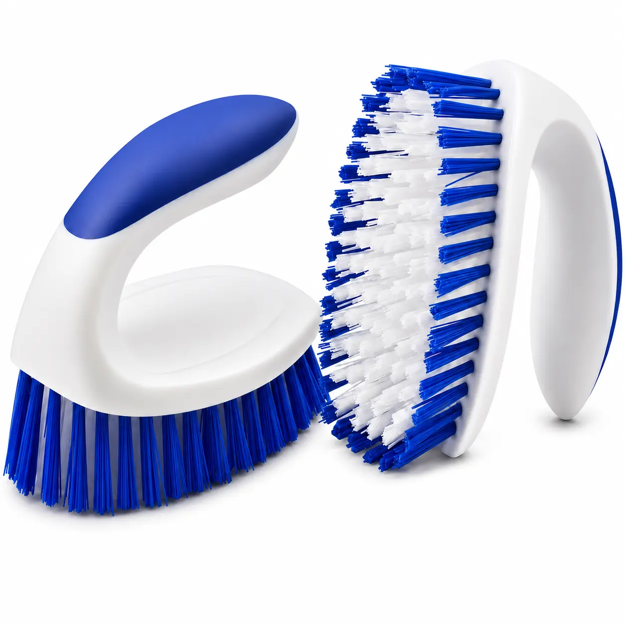2-Pack Functional Heavy-Duty Stiff Bristle Scrub Brushes - Multi-Surface Home Care Cleaning Tool for Shower, Bathroom, Kitchen Daily Use