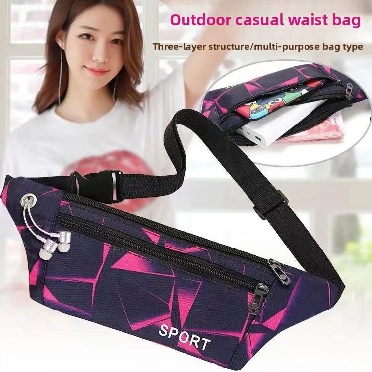 Fanny pack men's and women's new multi-functional outdoor sports close-fitting mobile phone bag trendy student Korean version casual messenger bag breast bag