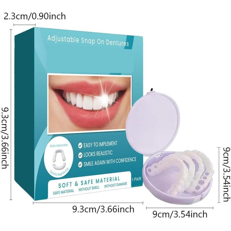 Veenora Clip on Veneers, Minceetbien Dentures, Snap On Veneers Silicone Kit for Both Upper and Lower, Silicone Reline Denture Set (2Set)