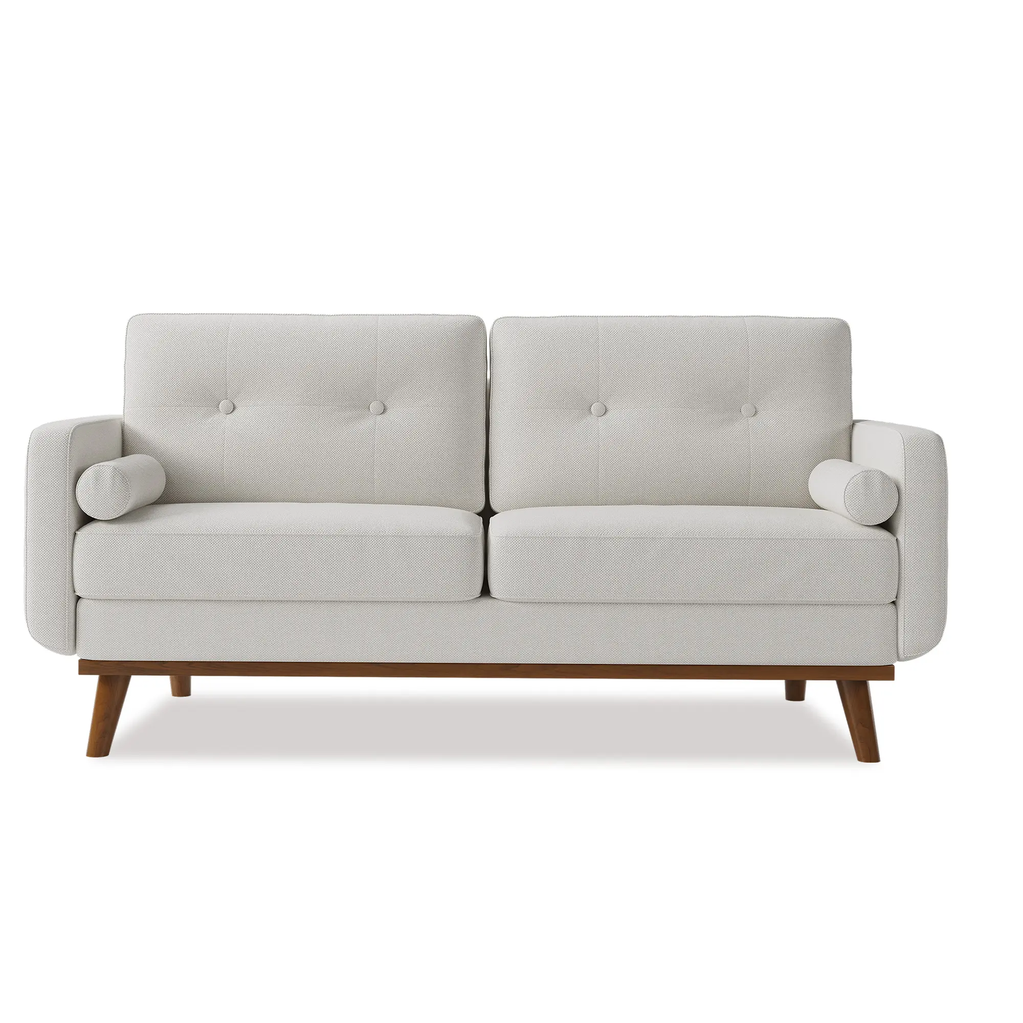 Mid-Century Modern Loveseat Sofa – Deep Seat, Comfy Boucle or Linen Upholstery,sohochic