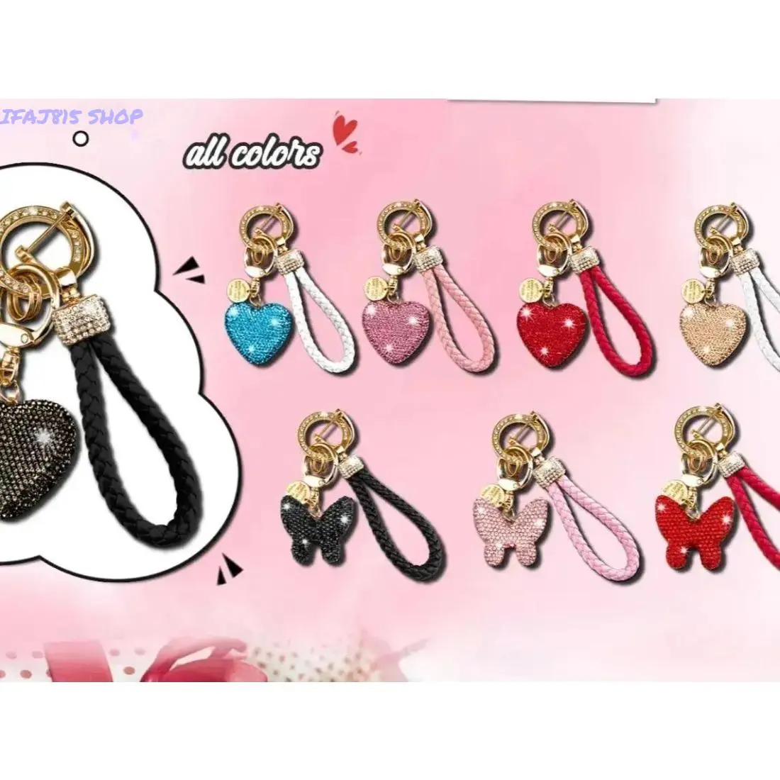 Bling Rhinestone Heart Keychain Wristlet for Women, Trendy Sparkly Key Holder with Cute Charm Design, Fashion Purse & Backpack Accessory, Aesthetic Bag Pendant for Girls, Lightweight Car Key Decor Gift for Daily Use, Birthday and Special Occasions