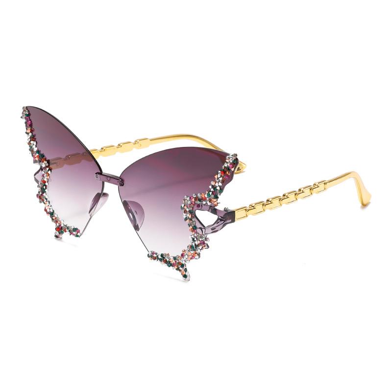 Stylish Butterfly-Shaped Glasses with Gradient PC Lenses and Small Diamonds for Men and Women Perfect for Summer Parties and Festive Gatherings Stylish Butterfly-Shaped Glasses with Gradient PC Lenses and Small Diamonds for Men and Women Perfect for Summer Parties and Festive Gatherings
