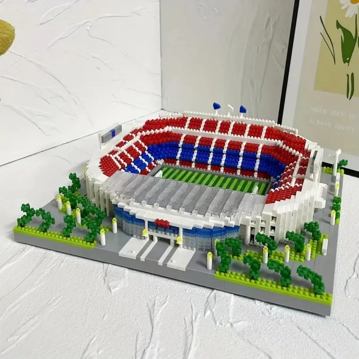 Barcelona Football Stadium Building Blocks, 4200+ Particles Miniature Building Blocks, Fun and Interesting Decorative Set for Adults