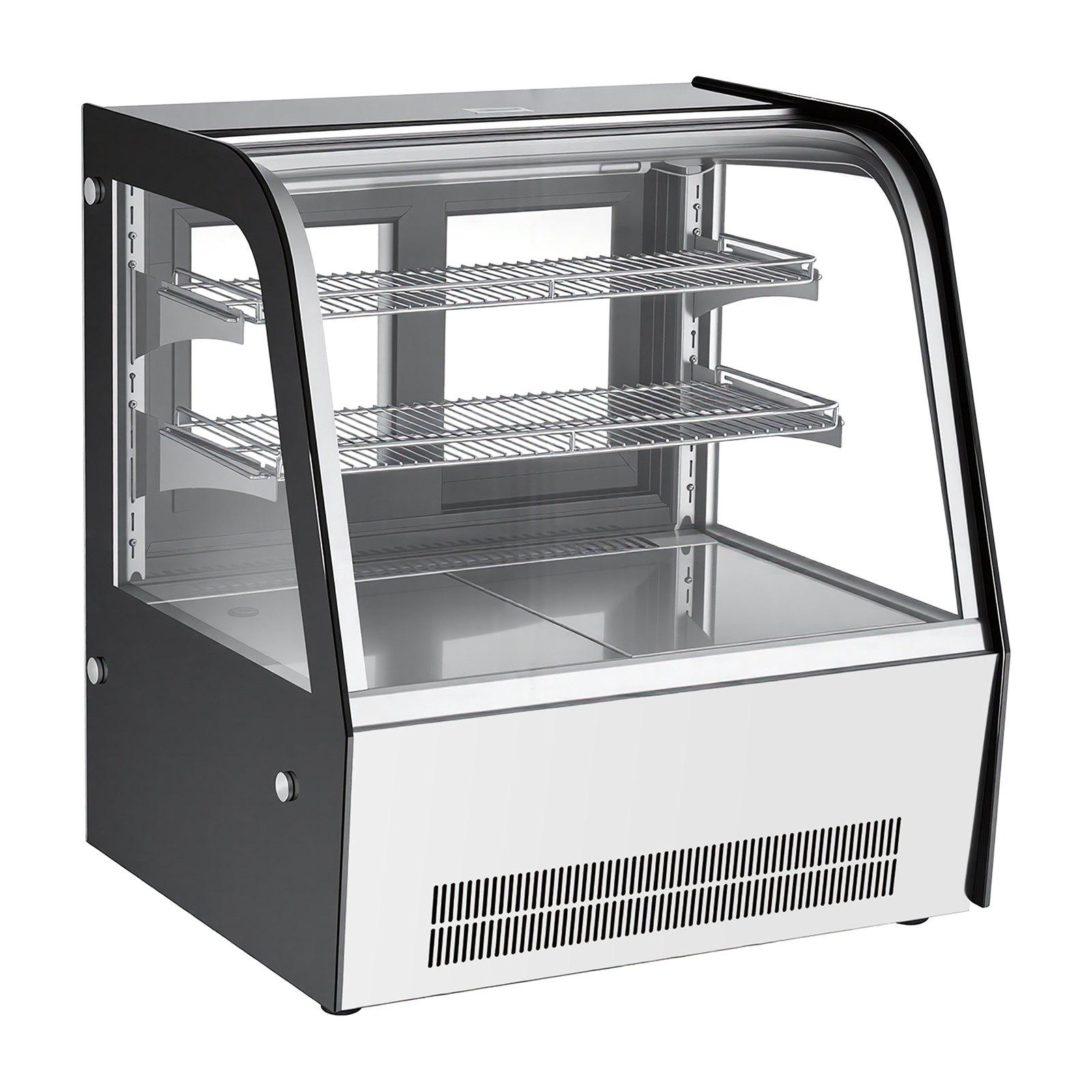 VEVOR Refrigerated Display Case, 4.2 Cu.Ft./105L Countertop Pastry Display Case, 2-Tier Commercial Cake Refrigerator with LED Lighting, TURBO Cooling, Frost-Free Air-Cooling, for Bakery, Dessert Shop