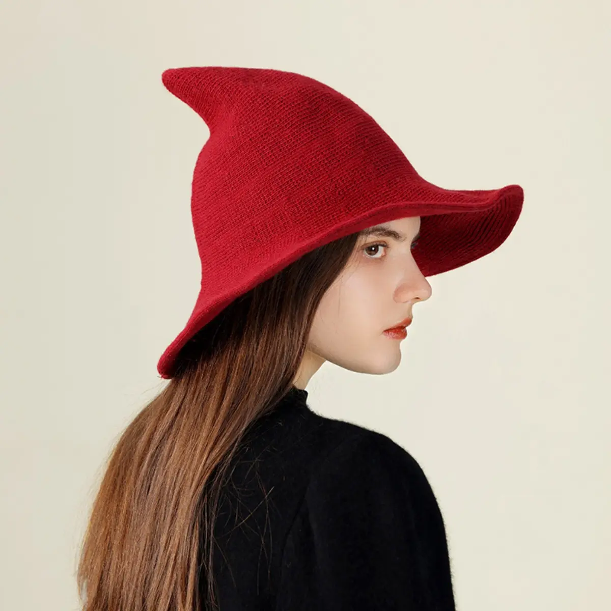 Vintage Knitted Halloween Witch Hat - Wizard Costume Accessory for Cosplay, Costume Parties, Accessories, Knitwear