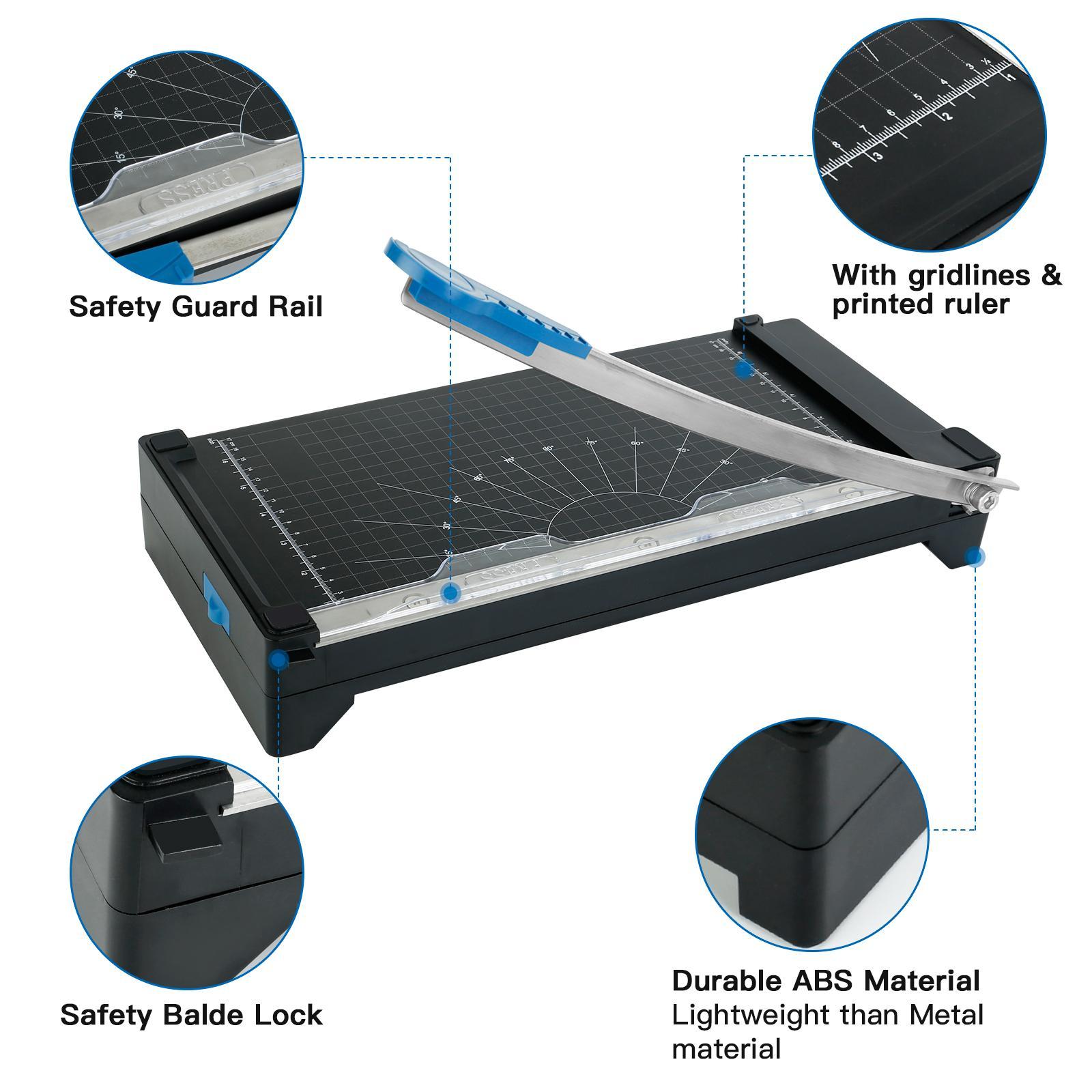 A4 Double-sided Cutting Plotter, 5 in 1 Multifunctional Cutting Machine with Straight/Wavy/Dotted Line Blade, Office Cutting Supplies for Teachers & Office Staff