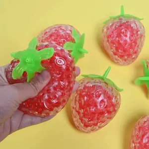 2PCS Fruit Squishy Stress Balls for Kids Strawberry Watermelon Squeeze Toys Dough Ball Fidget Toys for Anxiety Relief