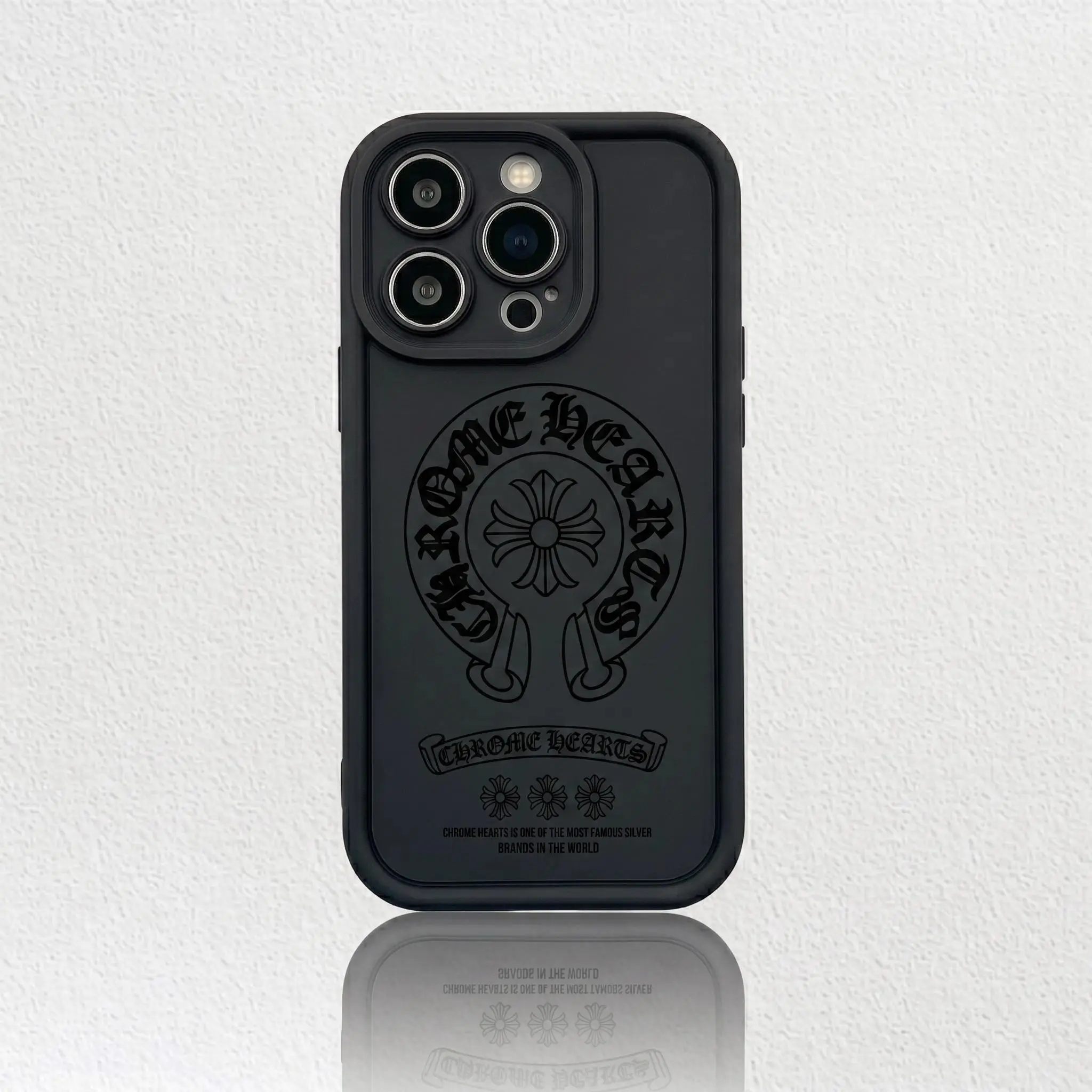 Retro Black Horseshoe Soft TPU Phone Case Shockproof Anti Drop Protective Cover For 13 14 15 16 17 Pro Max Series
