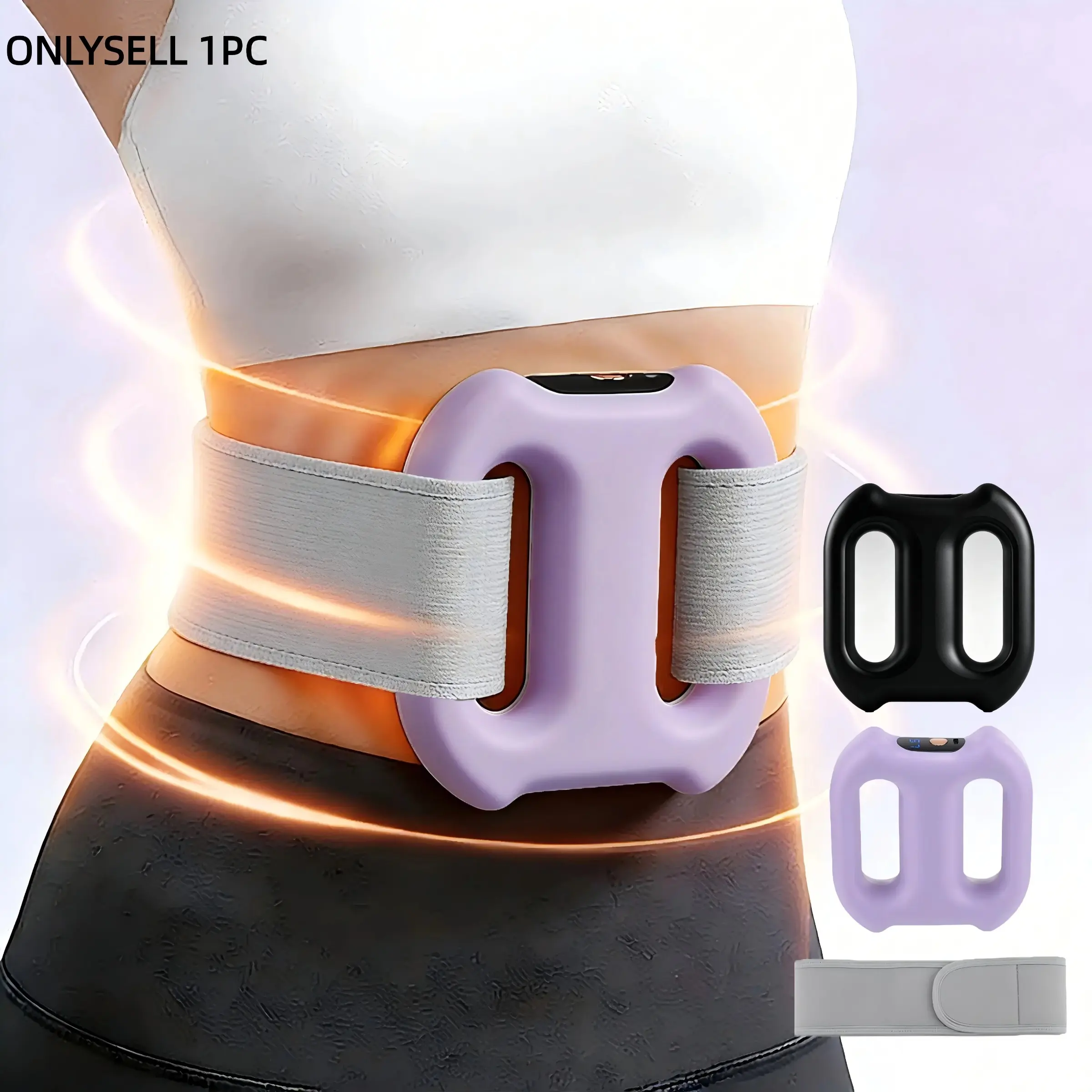 Deep Tissue Muscle Massager, Electric Dual Ring Fascia Massager with Belt, 3 Modes and 5 Intensities, Portable Full Body Massager