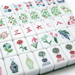 Red Acrylic American Mahjong Is A Popular Luxury Mahjong Set For Tabletop Games, Portable American Mahjong For Family And Friends Gatherings