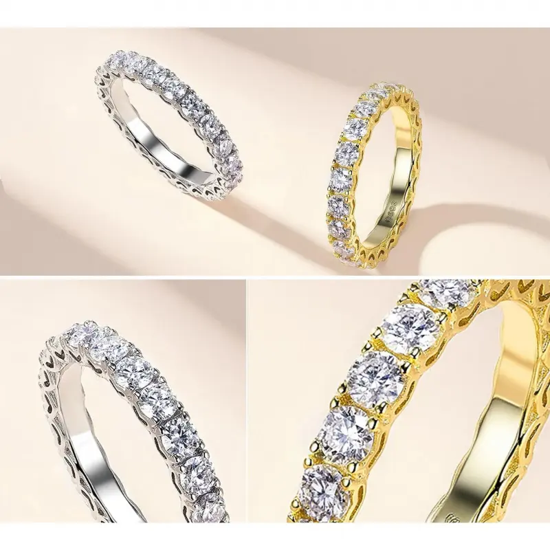 S925 pure silver, morganite eternal ring, women's ring, always shining, high-purity D-color morganite, handcrafted and meticulously set