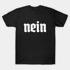 "Nein" German Word Graphic T-Shirt, Unisex Casual Cotton Tee, Comfortable Distressed Short Sleeve Top