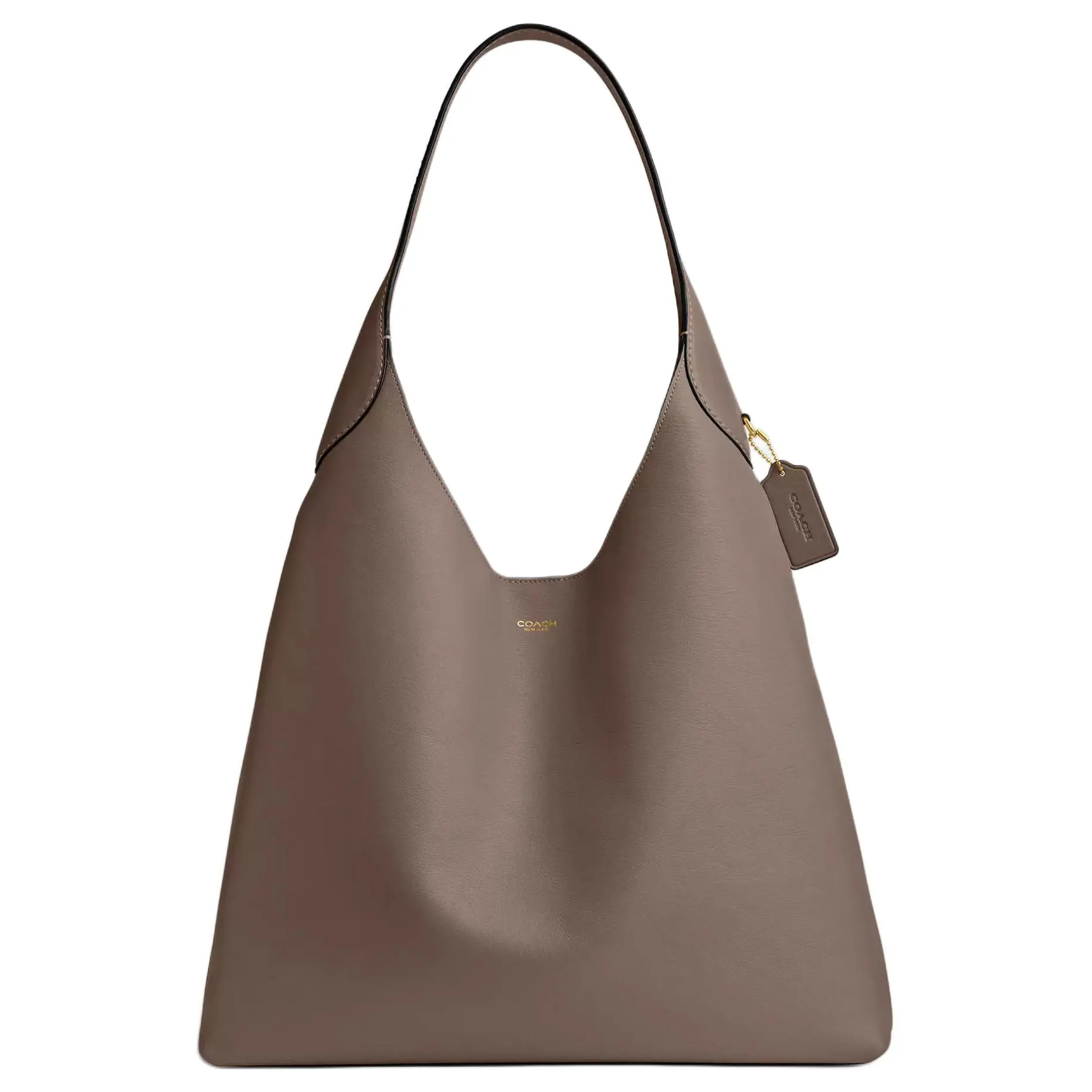 COACH Brooklyn 39 Logo Charm Magnetic Snap Hobo Handbag for Women, Large, Dark Gemstone
