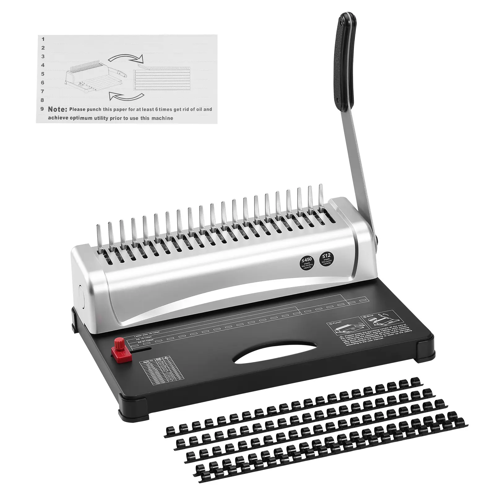 Binding Machine, for Letter Size, Binding Efficiency and Neatness, Abundant Accessories Great Value
