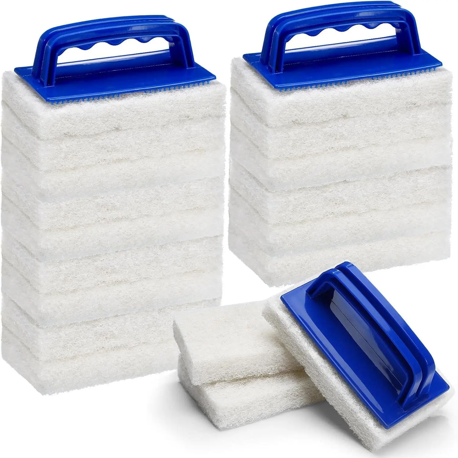 18 Pcs Handled Bath Scrubber Sponge Scrub Pad with Handle Cleaning