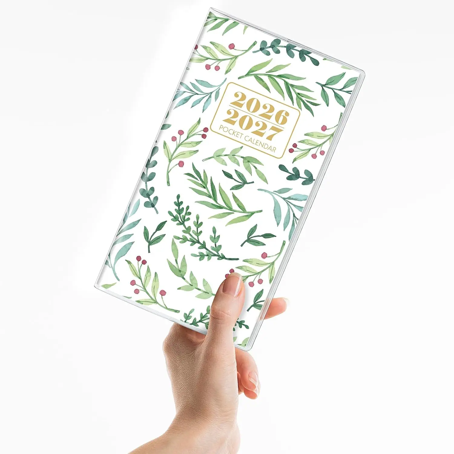 Pocket Calendar 2026-2027, Green Monthly Planner 2026-2027 - 3.7" x 6.7" - Runs from January 2026 Until December 2027, 2026 Pocket Calendar with PVC Cover for Organizing & Planning
