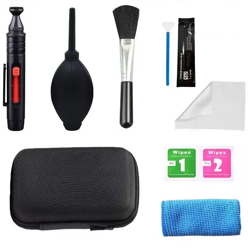 Camera Cleaning Kit for Sony Canon Nikon, Air Blower Sensor Cleaner Lens Brush Cloth Pen, Ccd Cmos Dust Removal Tools