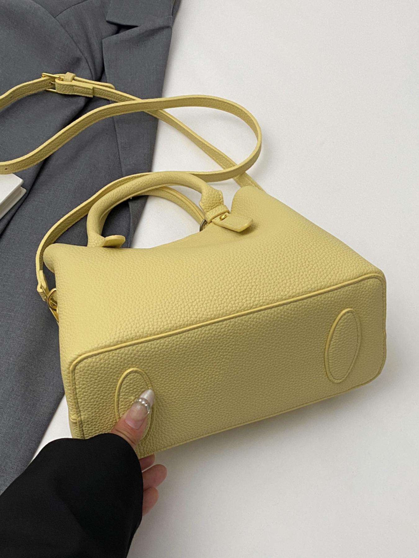 Women's Elegant Snakeskin Pattern Handbag, Fashionable Lychee Pattern Shoulder Bag with Top Handle, Casual Trendy Versatile High-quality Daily Commuting Bag, Commuter Bag, Elegant Bags