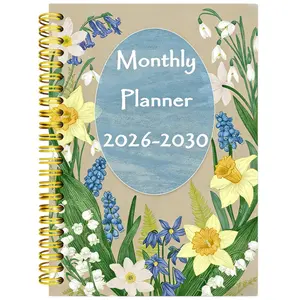 2026-2030 Monthly Planner/Calendar - January 2026 to December 2030, 5-Year Monthly Planner, Colorful Floral Themed Cover Design Notebook, Yearly Calendar Planning, Monthly Tabs, 60-Month Calendar, 5.5 x 8.3 Inches, Thick Paper, Elastic Cover, Durable Doub
