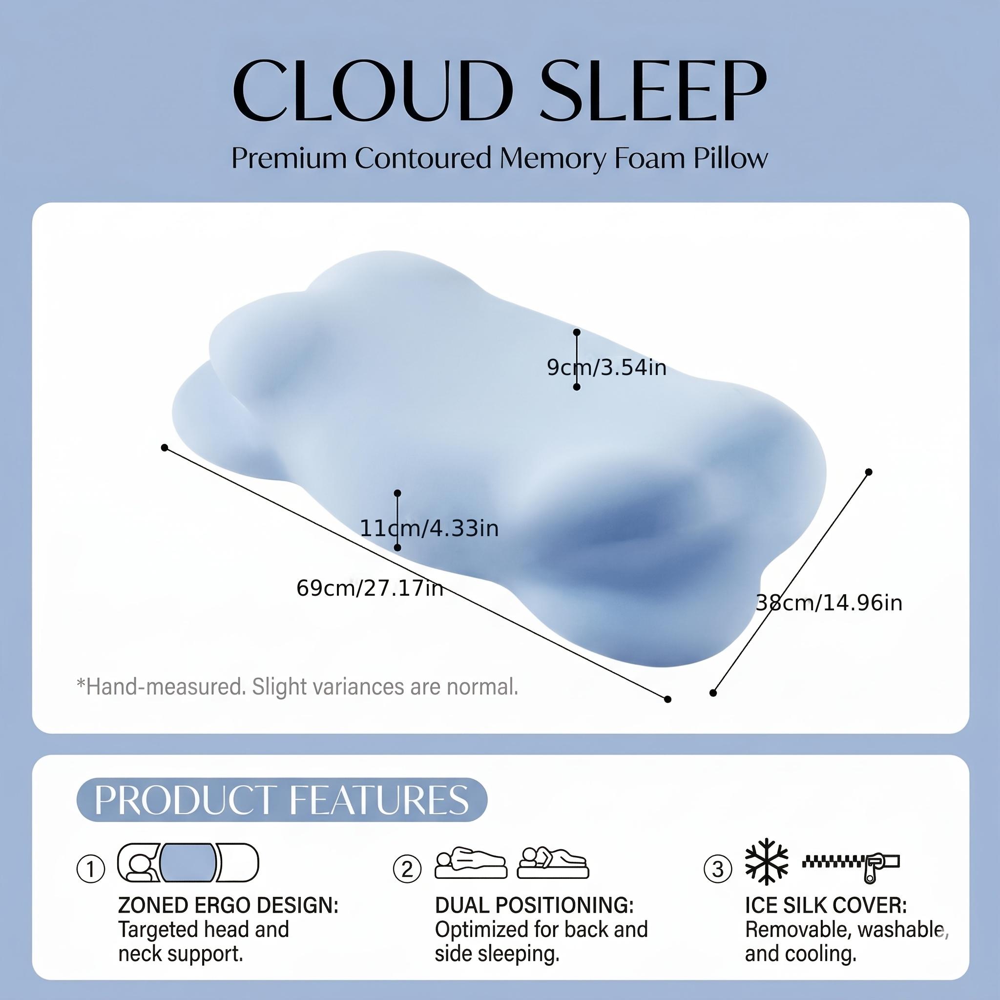 Comfortable Pillow Designed for Neck Support, Featuring a Zoned Contour for Side And Back Sleepers, with a Cooling Cover That Is Breathable And Washable. This 4D Cloud Sleep Pillow Promotes for Deep Rest And Is Ideal for Both Travel And Home Use