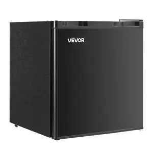VEVOR Mini Fridge, 1.6 Cu.Ft, Single Door Compact Refrigerator, Adjustable Temperature, Metal Shelf, Energy Efficient Small Refrigerator, Reversible Door, Low Noise, for Bedroom Dorm Office, Black