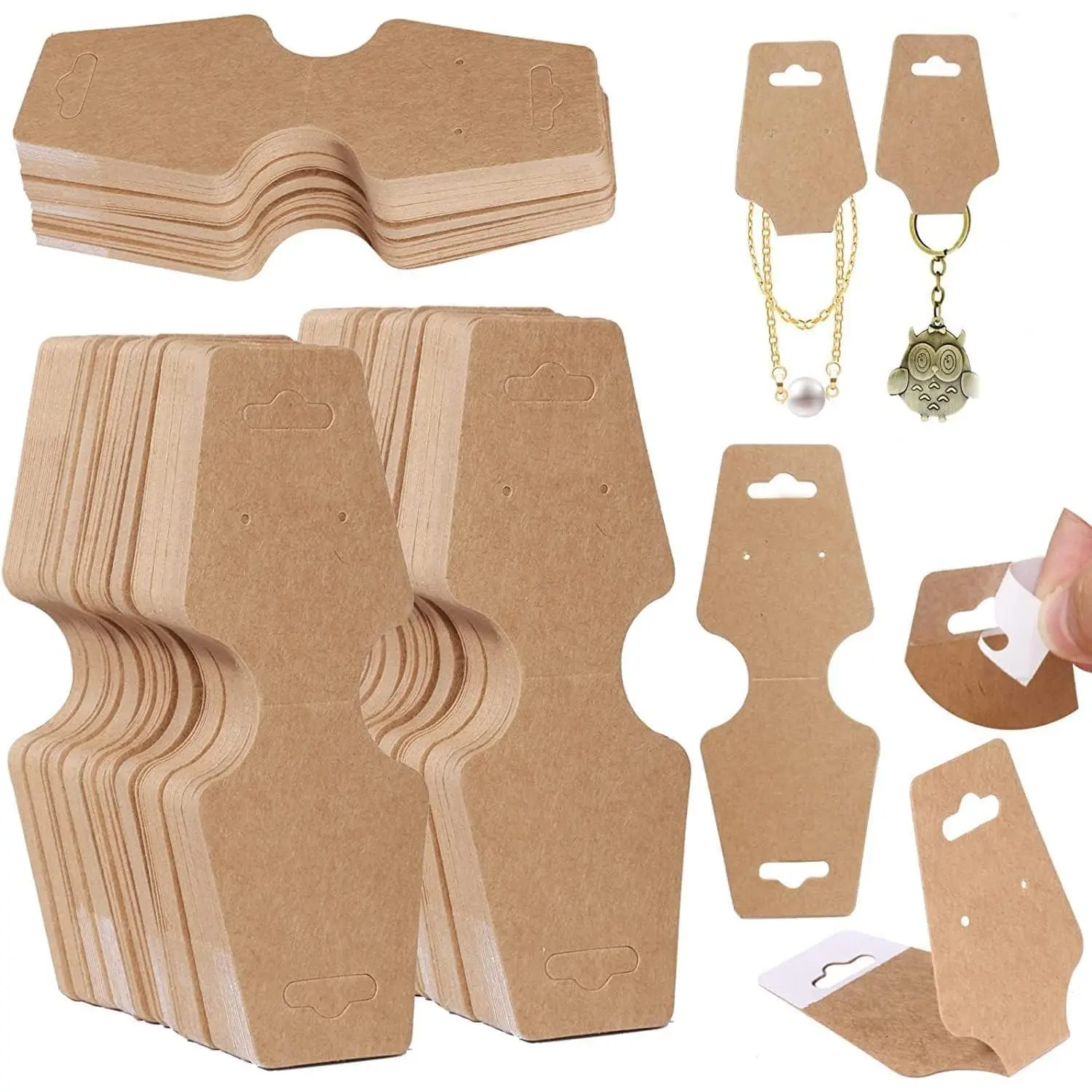 Display Cards 200 count Self Adhesive  Paper Cards, Necklace Bracelet  Holder for Selling Packaging Craft Display