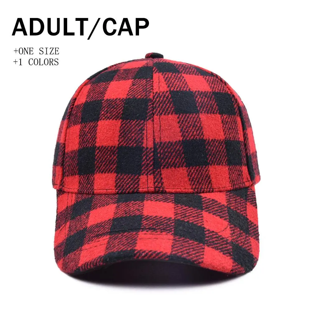 Vintage Lumberjack Buffalo Plaid Baseball Cap Retro Flannel Red Black Checkered Dad Hat Structured High Crown Adjustable Strapback Cozy Fall Winter Headwear Gift for Her