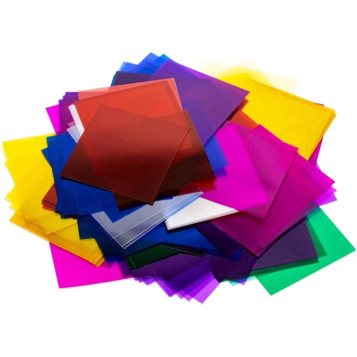 Hygloss Products Colorful Cellophane Mosaic Squares - 2x2 in - 576 pcs - 8 Colors - Ideal for Arts and Crafts, Classroom Activities - Home Supplies for DIY Projects