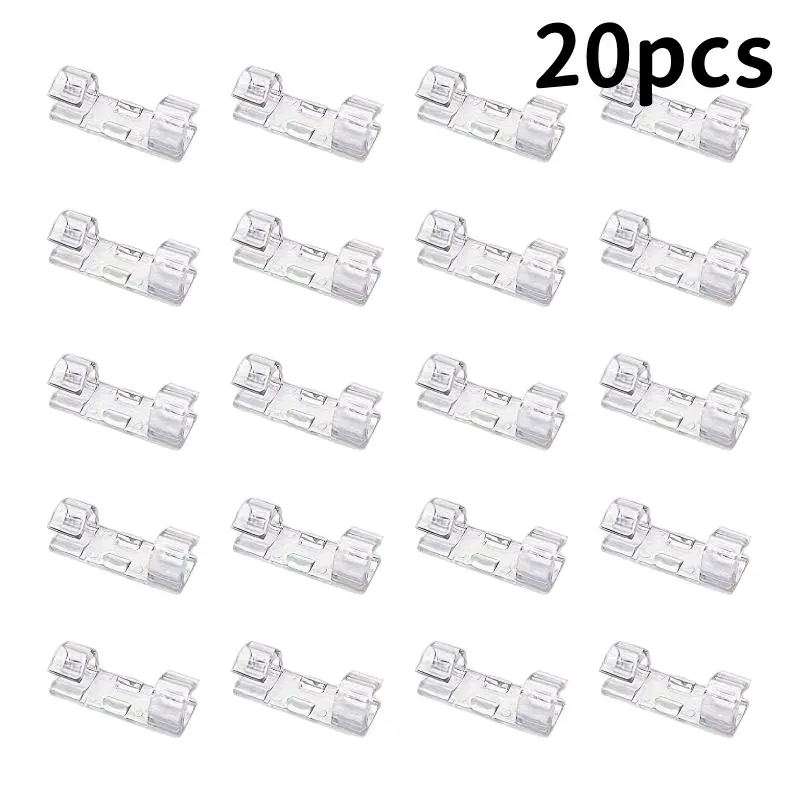 20 Transparent Cable Clips, Christmas Light Clamps, String Line Organizer, Self-Adhesive Installation Cable Management, Outdoor String Light Clips