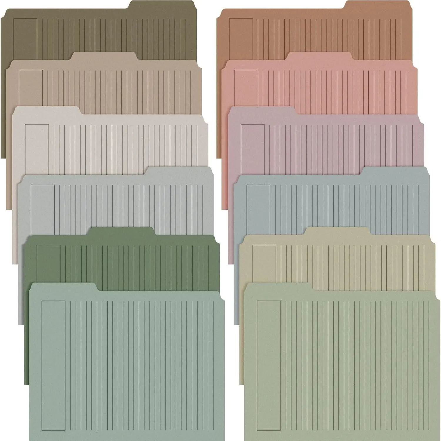 12 Pack Manila Lined Decorative File Folders, Letter Size, Dark