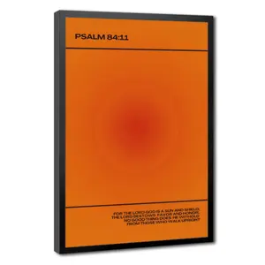 Mid Century Modern Orange Art Print, Abstract Christian Home Decor, Christian Poster, Psalm 84:11