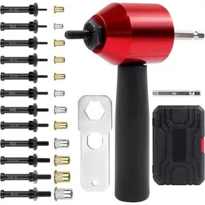 Rivet Nut Tool Adapter for Cordless Drill Electric- Newly Rivet Gun Kit Professional Rivet Nut Tool kit with Carrying Case