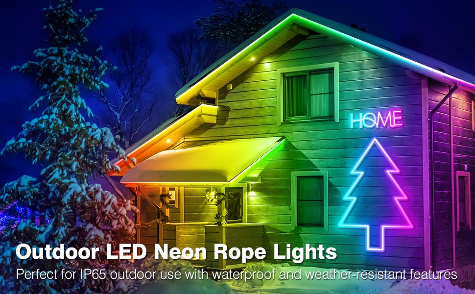 16.4Ft Neon Rope Lights,Flexible Led Rope Lights Control with App/Remote,Multiple Modes Rope Lights,IP65 Outdoor RGB Led Neons Lights,Music Sync Gaming Led Neon Light Strip for Bedroom Decor (50FT) 16.4Ft Neon Rope Lights,Flexible Led Rope Lights Control with App/Remote,Multiple Modes Rope Lights,IP65 Outdoor RGB Led Neons Lights,Music Sync Gaming Led Neon Light Strip for Bedroom Decor (50FT)