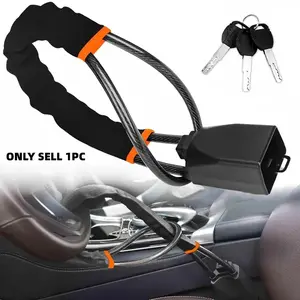 Universal Car Steering Wheel Lock - Heavy Duty Anti-Theft Seat Belt Buckle Lock with 3 Keys, High Security Auto Vehicle Accessories