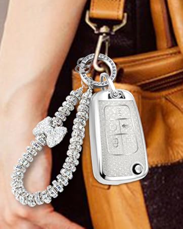 for Chevy Key Fob Cover with Carbon Fiber Style Belt Keychain,Upgraded TPU Surface Grain Key Case for Cruze Equinox Malibu Sonic Trax Impala Cruze (4 Buttons) (Red, A2)