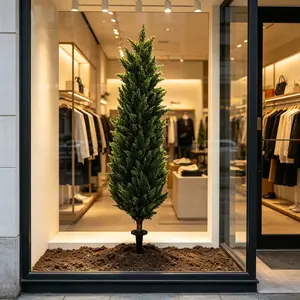Artificial Cedar Christmas Tree, UV Protection, Indoor Outdoor Plant, 1pc Fake Pine Tree Stake, Living Room Decor, Garden Privacy Barrier