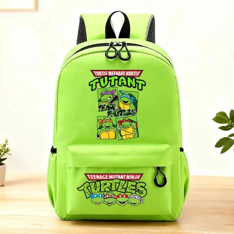 Retro Cartoon Teenage Mutant Turtles Synthetic Backpack, Large-Capacity Leakproof Student Schoolbag for Book Storage, Ideal Birthday Gift