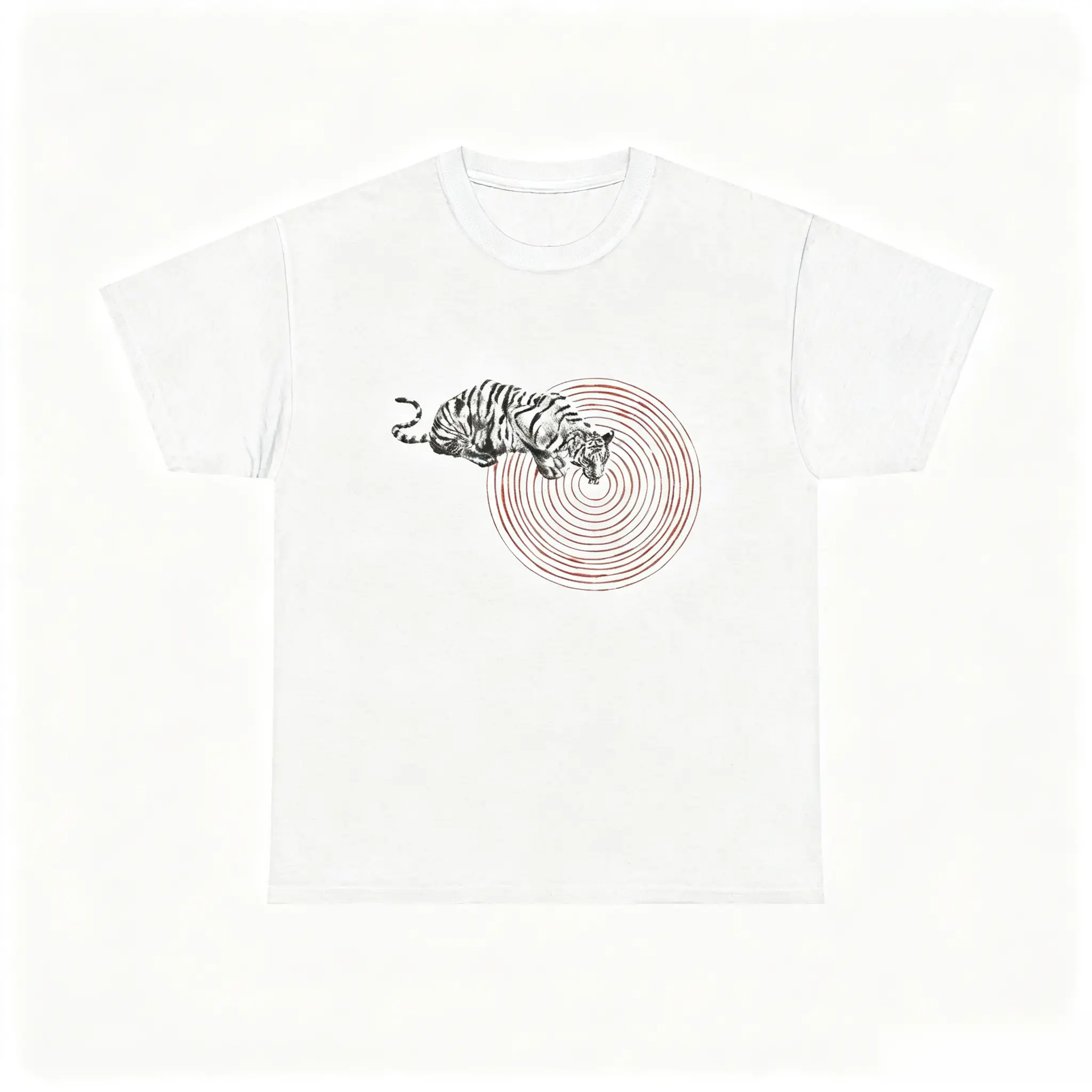 Tiger at the Watering Spot Graphic Unisex Cotton T Shirt Jungle Wildlife Inspired Casual Daily Wear Soft Breathable Comfortable Tee for Men Women