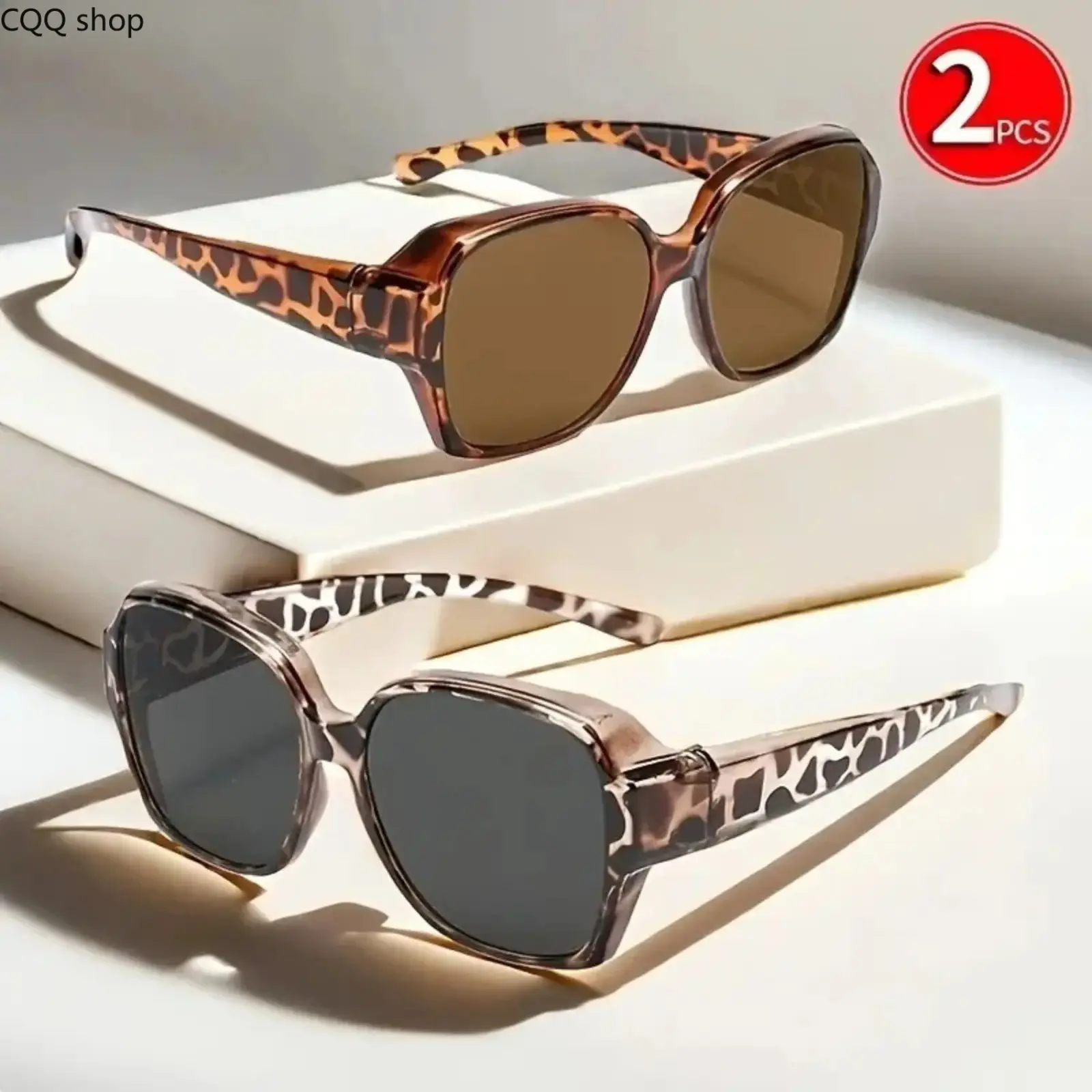 2-Pack Fashion Round Polarized Sunglasses Cover Over Myopia Prescription Glasses Portable Men Women Vintage Fishing Driving Eyewear,Photo Props and Holiday Gift, Men's Sunglasses, Sunglass For Women,summerwins