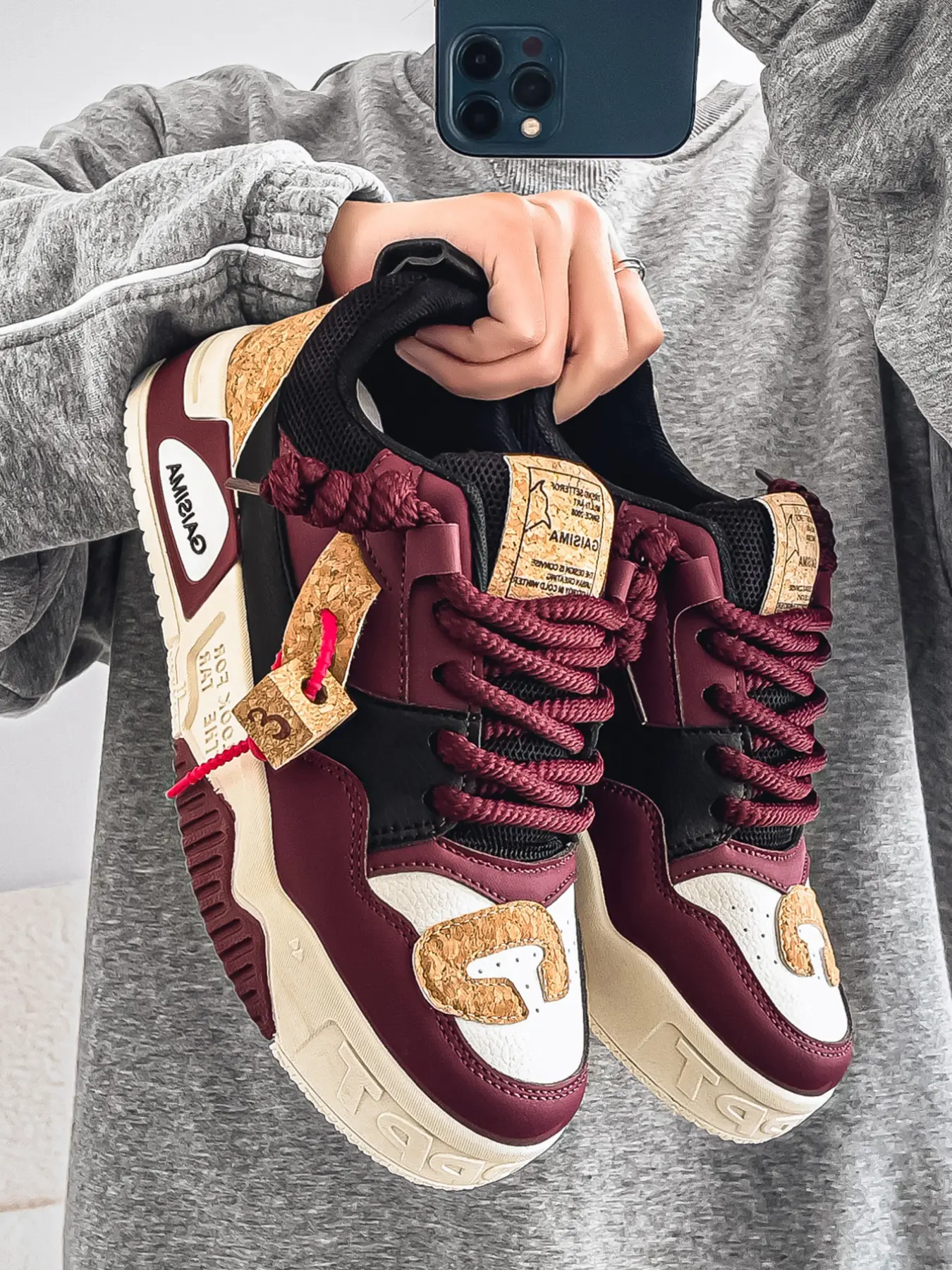 Men's Thick Sole Slip-Resistant Sneakers, Soft Breathable Patchwork Design, Casual Sports Shoes for Fall Winter, Versatile Streetwear