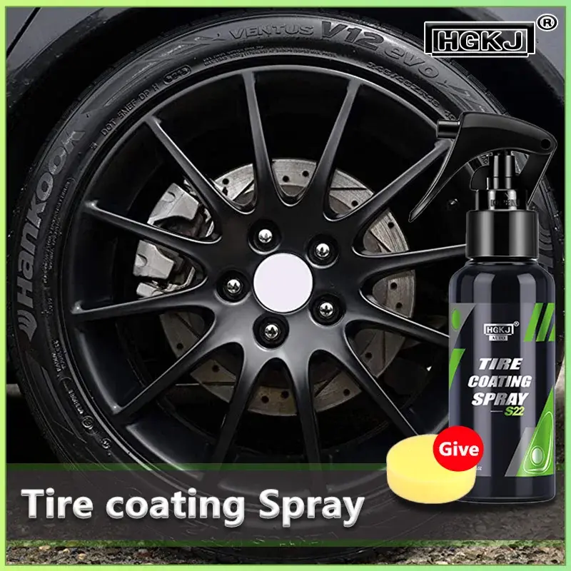Ceramic Car Tire Coating Spray - Hydrophobic, Antifouling, Dirt-Repellent Blackening Wax for S22 & Multiple Uses, Easy-Apply Quick Gloss Restorer with Durable Protection