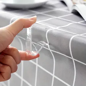 16pcs Clear Plastic Tablecloth Clips | Transparent, Indoor & Outdoor Table Cloth Hold Down Clips for Events, Meetings, Parties