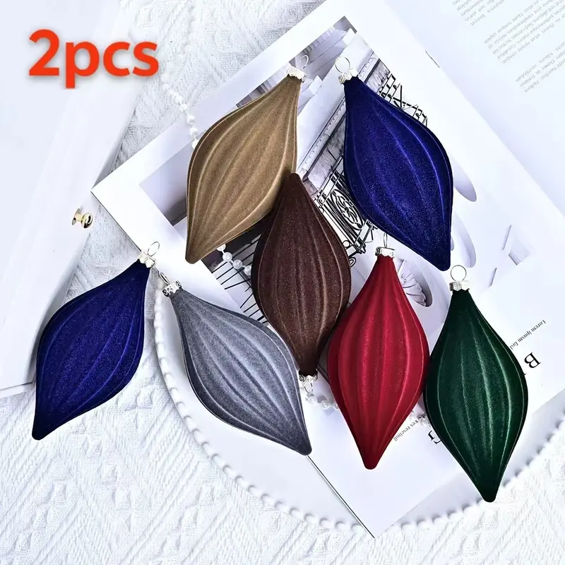 2pcs 4.92 inch tapered plush Christmas balls, multicolor irregular Christmas decorations, are suitable for Christmas parties, parties, indoor decorations and scene decorations.