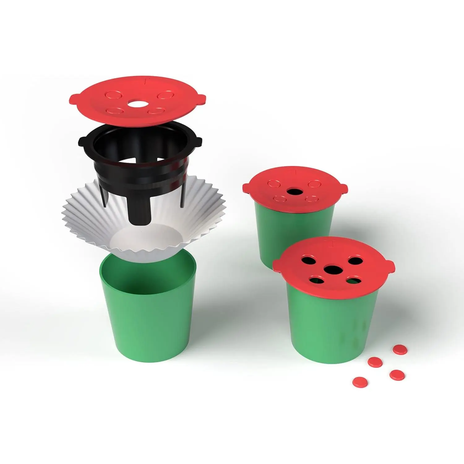 Reusable K Cup (6 Pcs; 180 Filters) 2.0 compatible - Our refillable K Cup for Keurig uses pressure to brew a flavorful, healthy, cost effective, and eco-friendly cup of coffee MADE IN USA