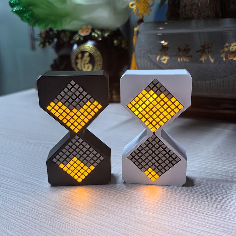 Electronic timer wireless, charging desk lamp with USB charging port,hourglass ornament,ambient LED night light(With blue light)