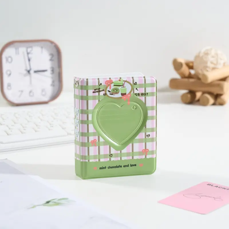 3-Inch Kpop Photo Card Album, Fashionable Decorative 40 Slots Large Capacity, Heart Design, Hanging Decor, Durable PVC Material, Fun Accessory