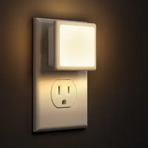 LED Night Lights Plug into Wall 2-Pack, 0.3W Plug in Night Light, Dusk to Dawn, 3000K Soft White, Bright Nightlight Auto-On/Off, for Adults Kids Room Bedroom Bathroom Hallway Kitchen, Non-Dim